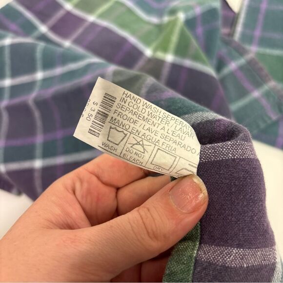 Pier 1 Green and Purple Plaid cotton table napkins 3 set 1990s - Picture 4 of 4